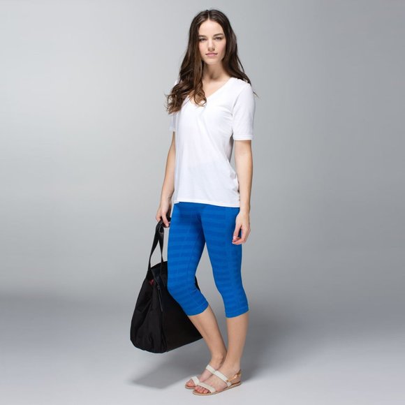 lululemon athletica Pants - lululemon ∙ in the flow crop leggings *stripe